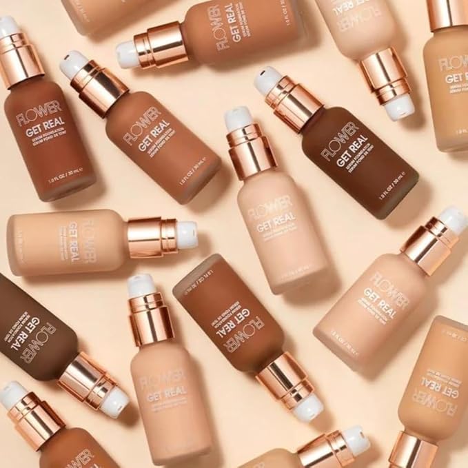 FLOWER Beauty Get Real Serum Foundation, Chocolate, . of 1) 1.0 oz