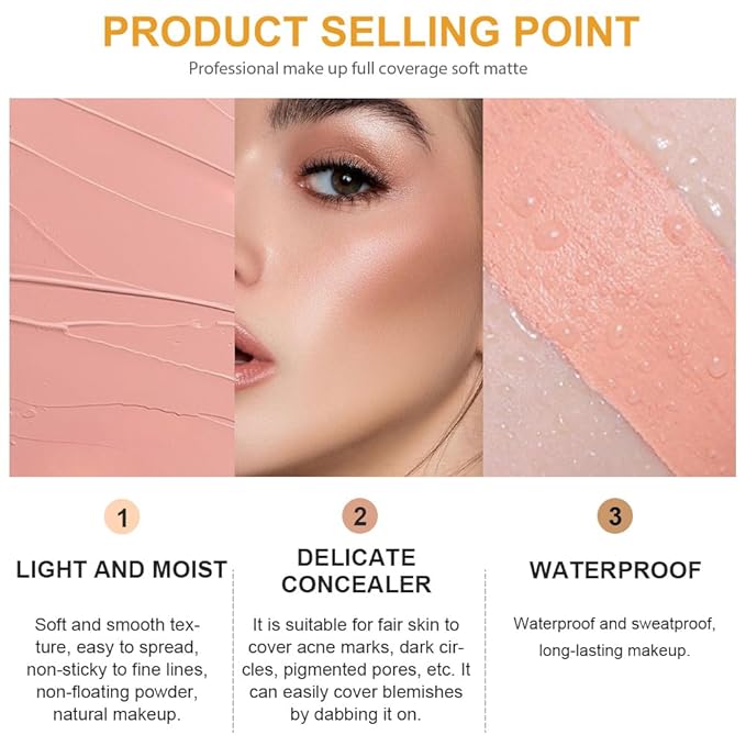 Kaely Pot Concealer Full Coverage Set,under Eye Brightener ojeras 06