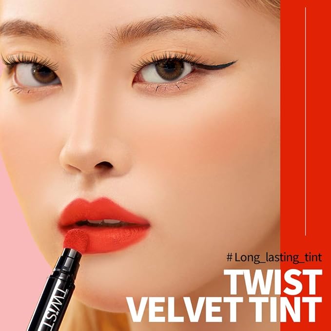 Long Lasting Lip Stain for Lips and Cheek Tint | High Pigment Color | lightweight Matte Finish | Weightless | Full Coverage | Twist Velvet Tint #9 (No.9)