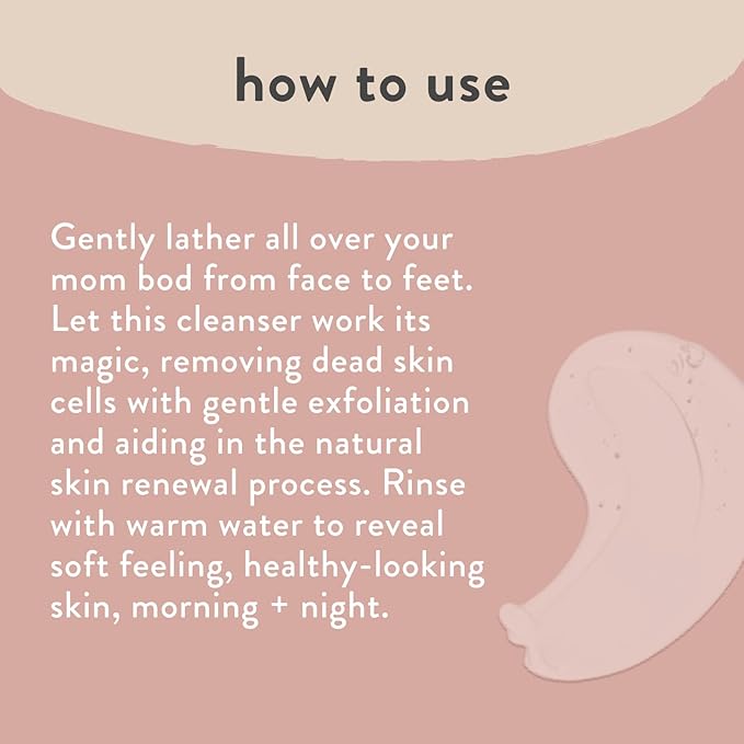 The Honest Company Honest Mama's Gotta Glow Face and Body Wash | Pregnancy Safe Clarifying + Exfoliating AHA Cleanser | 8 fl oz