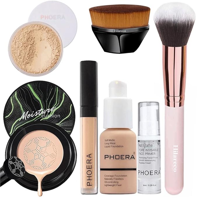 PHOERA Foundation Full Coverage Makeup, Mushroom Head Air Nude CC)