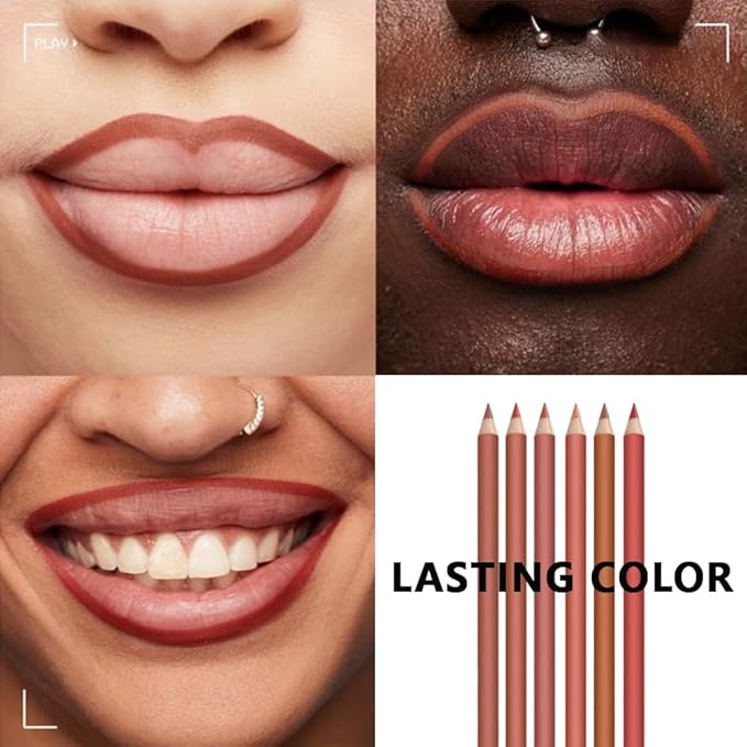 6-Color Velvet Matte Lipstick Pencils Pack for Lips Makeup, Ultra Smooth Creamy Hydrating, Long-Lasting High lmpact Color Soft Finish, Moisturized Lips (6Pcs Matte Lip pencils Set-A, Pack of 1)