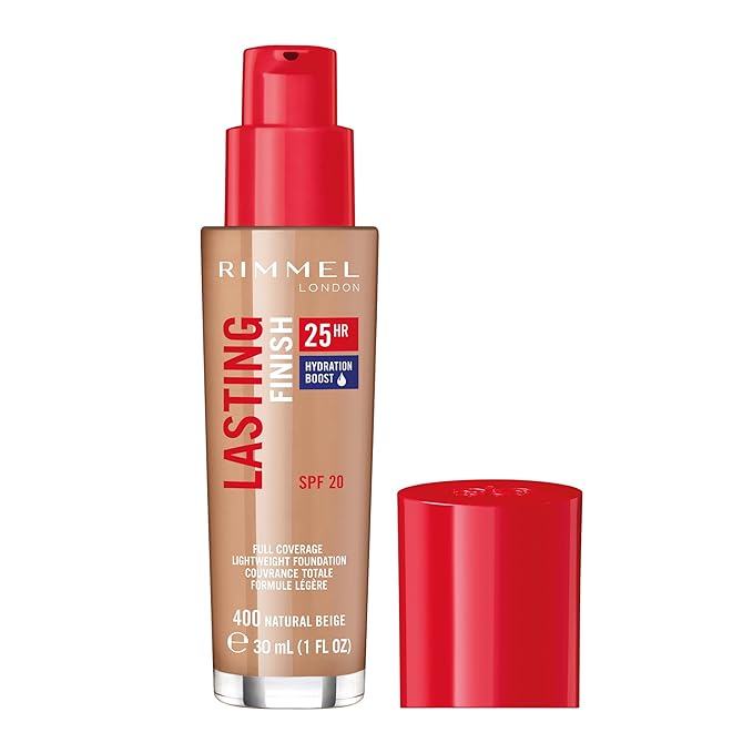 Rimmel Lasting Finish 25HR Foundation, 400 Natural Beige of 2)