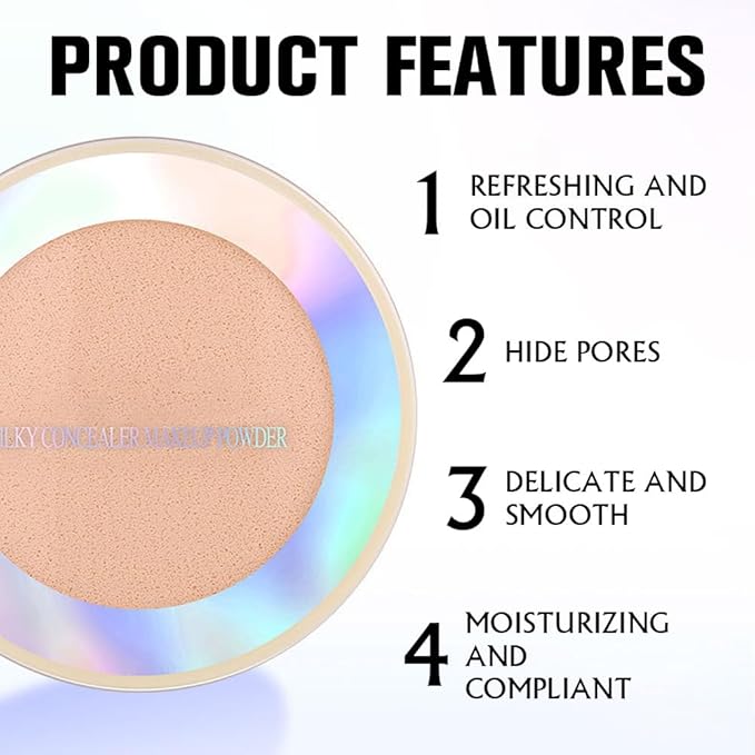 Oil Control Face Pressed Powder, Ultra-Fine Lightweight Face