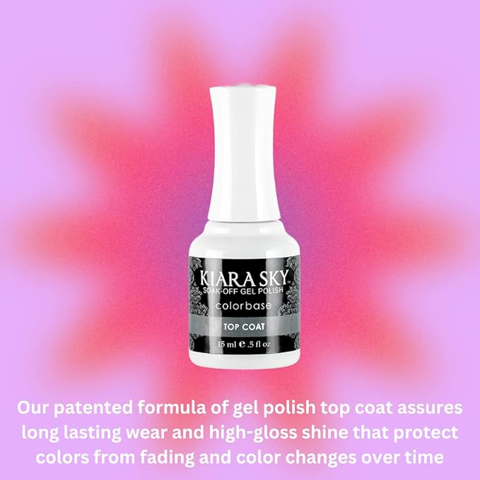 KIARA SKY Soak Off Gel Polish Top Coat 0.5 fl oz + Base Coat 0.5 fl oz Duo