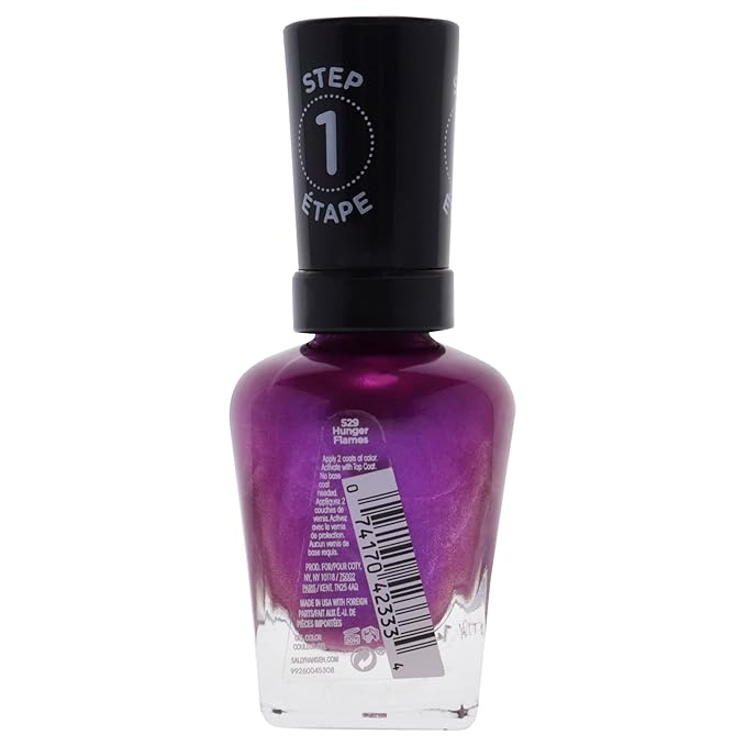 Sally Hansen Miracle Gel™, Hunger Flames, Long Lasting, Gel-Like Formula, No UV Lamp Needed, Purple Nail Polish (Pack of 2)