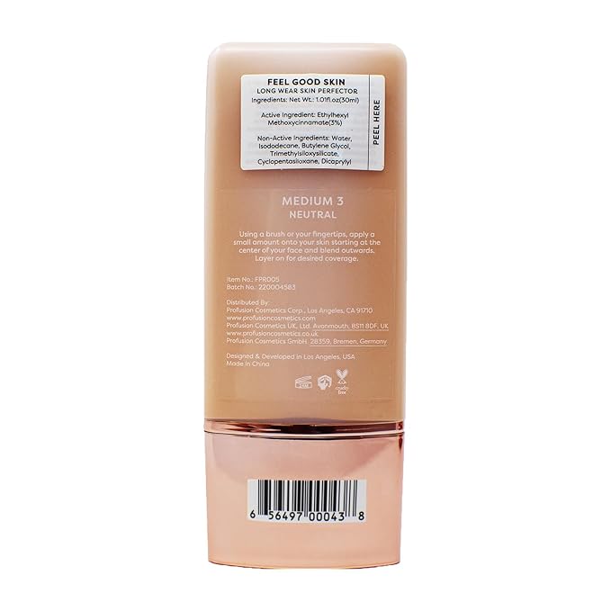 Profusion Cosmetics Lightweight Liquid Foundation for a Flawless Medium 3