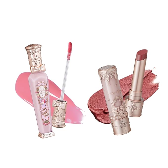 Flower Knows Violet Strawberry Rococo Glowy Lip Gloss G01 Little Angel Matte Lipstick C06