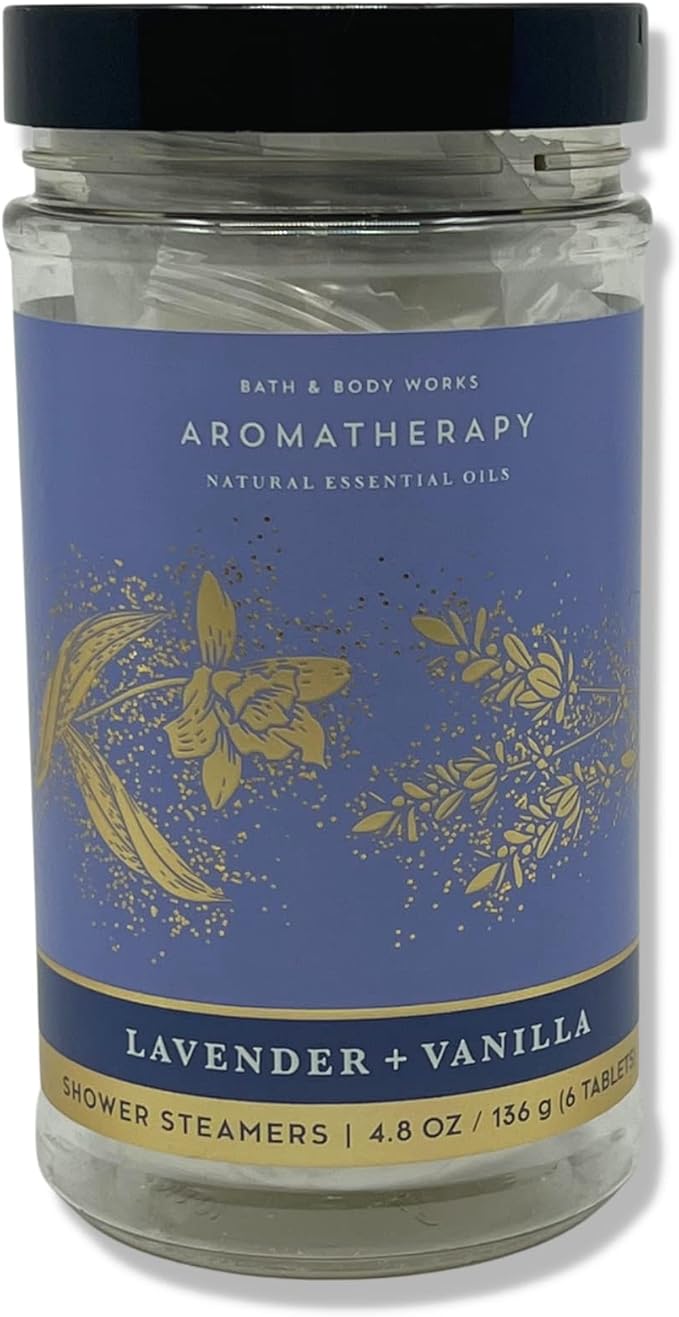 Bath & Body Works - Aromatherapy - Shower Steamers, 6 Tablets Each - 2 Pack Bundle - Lavender Vanilla and Eucalyptus Spearmint