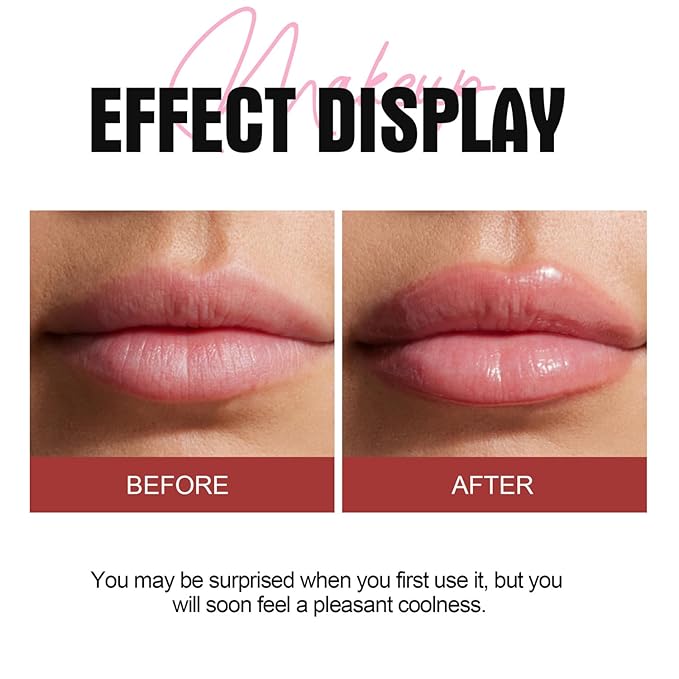 6 Colors Lip Plumper, Hydrating & Smooth Lip Wrinkles, Enhancing Plump Effect for Fuller Lips High Shine Lip Glaze Long Lasting Nourishing Lip Plumper for Women Girls (# 04)