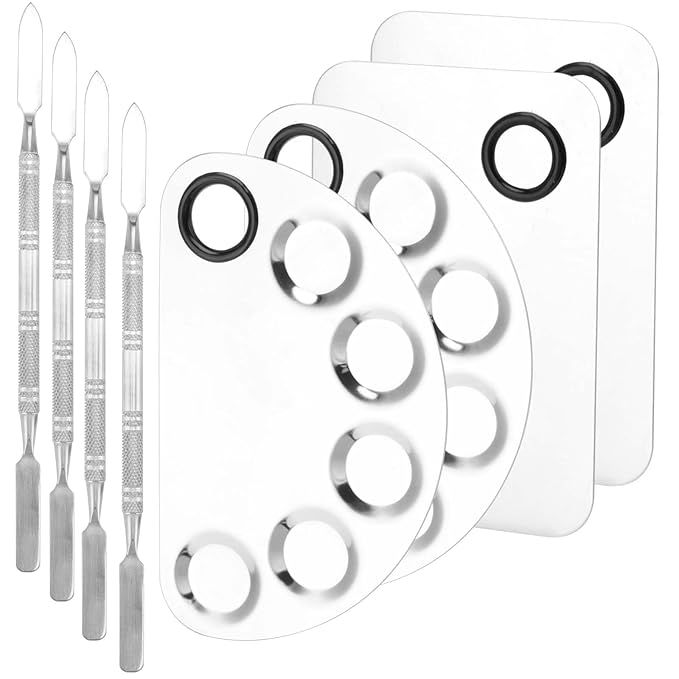 4 Pack Metal Makeup Palette, Makeup Mixing Palette