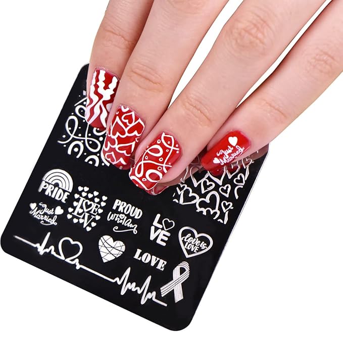 Rainbow nail art stamping plates