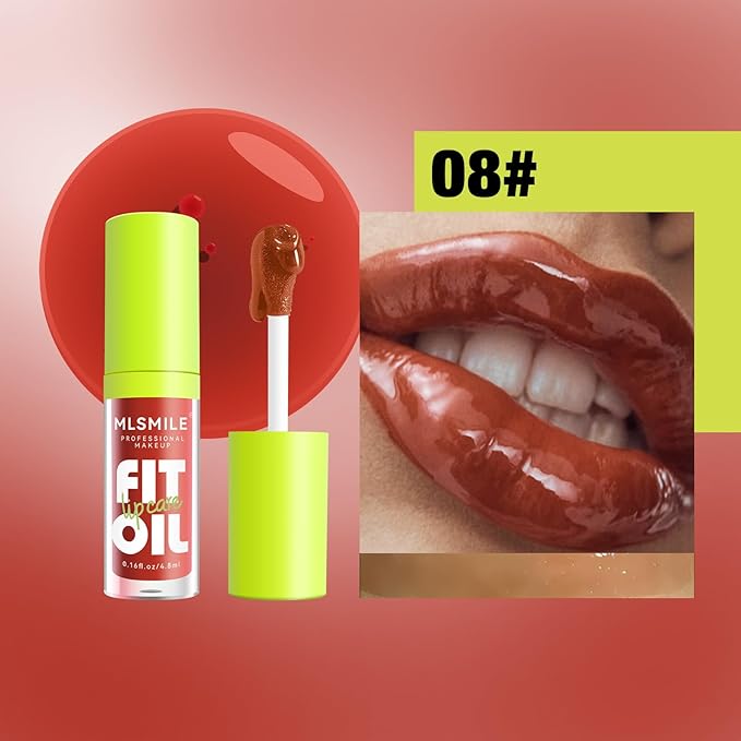 8 Colors Lip Oil Lip Glaze, Hydrating Lip