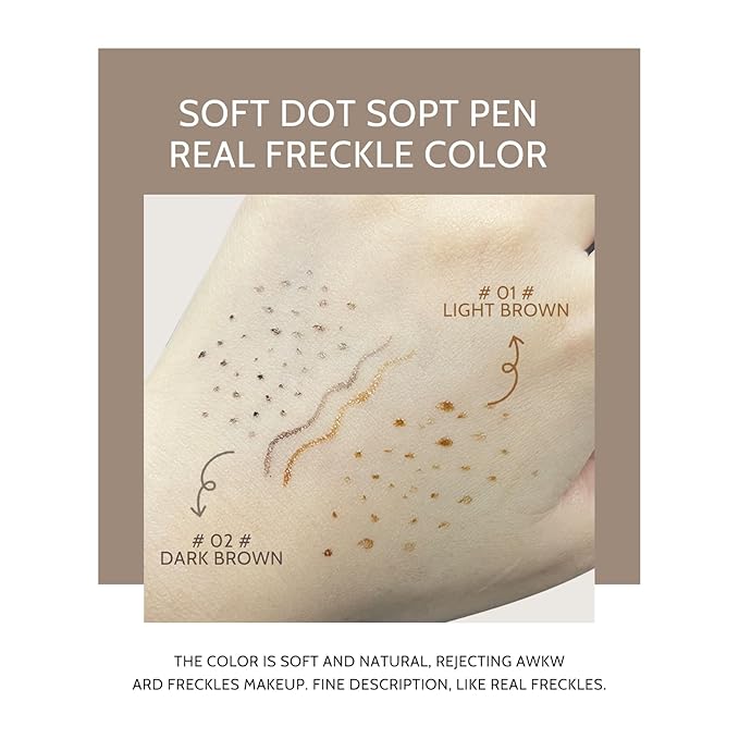 KYDA 2 Colors Liquid Freckle, Natural Freckle Makeup Brown&Dark Brown