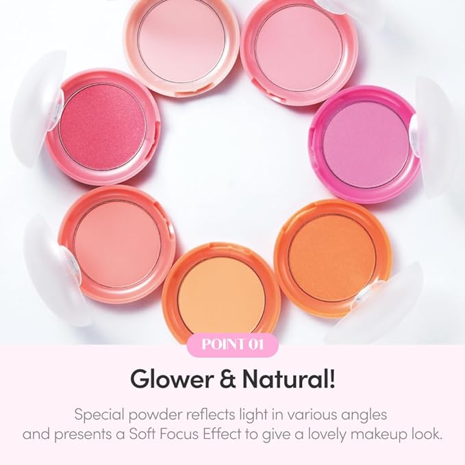 ETUDE Lovely Cookie Blusher - Grapefruit Jelly 4g | Glowing & Natural Powder Blush with Long-Lasting Sebum Control | Easy Application | Korean Makeup, Kbeauty, Perfect for Gift