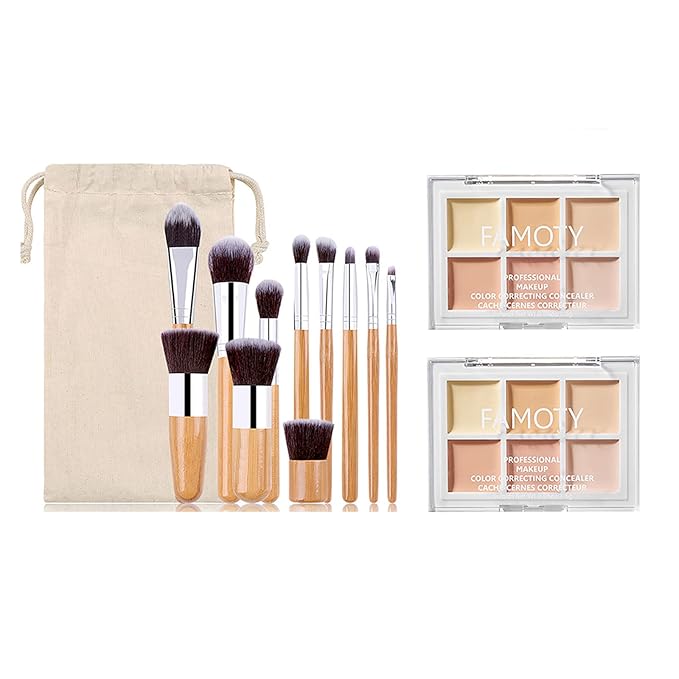 6 Colors Face Contouring Palette, with 11 Pcs Spots, Blemish