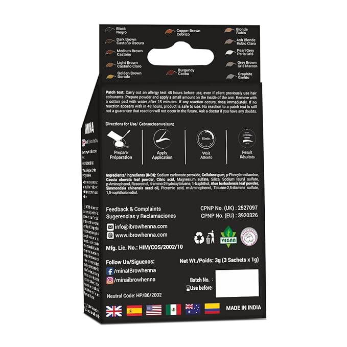 MinaiBrow Black Natural Tinting Powder