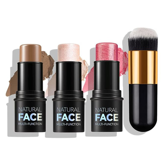 3pcs Face Contour Stick Makeup Set, Highlighter Stick