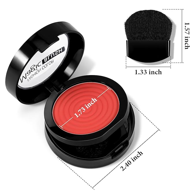 Boobeen Soft Blend Powder Blush for Cheeks, Buildable and Brush