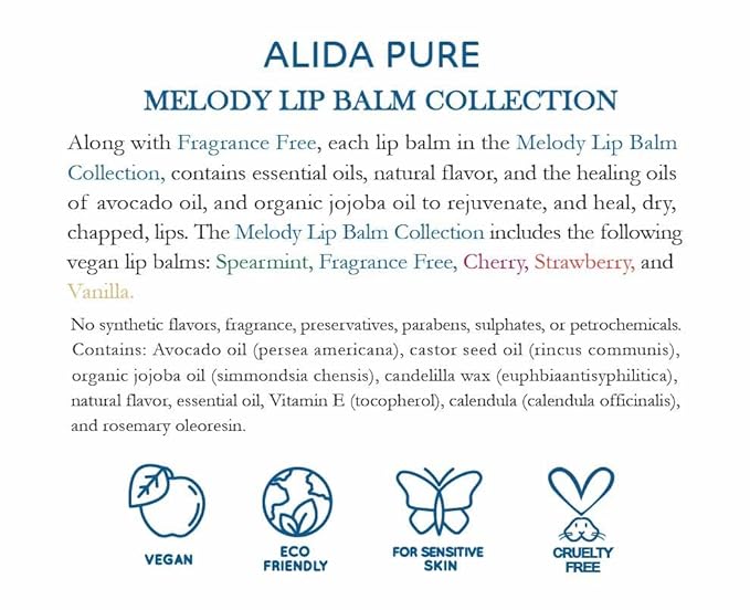 ALIDA PURE Melody Lip Balm Collection, Lips,