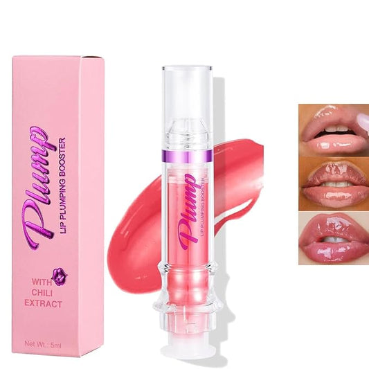 Lip Plumping Booster, Spicy Lip Lipstick, Lifter Gloss, Hydrating, Volumizes High-Shine Lip Plumping Lip Glass Mirror Lip Makeup Lip Glaze Plump & Pout Lip Plumper for Women Girls (04)