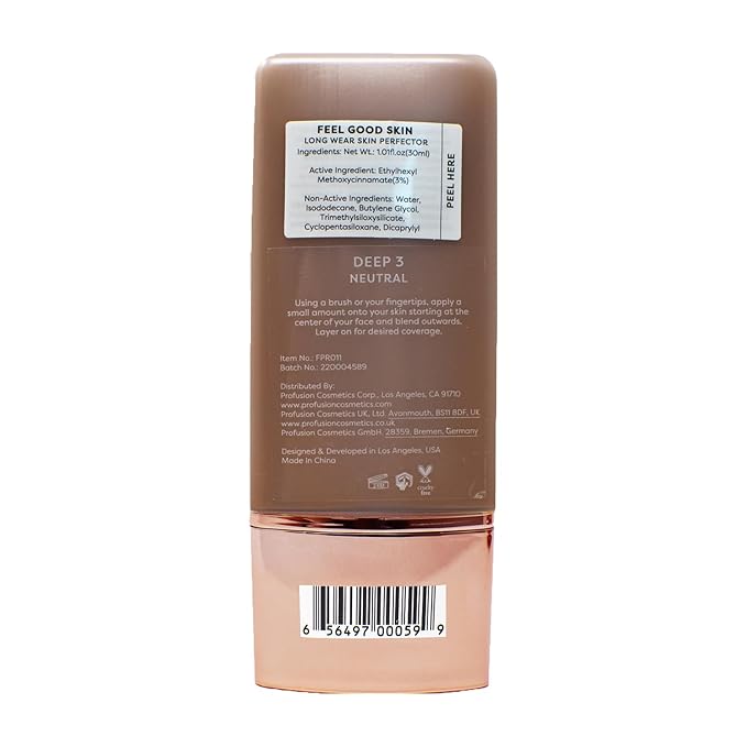 Profusion Cosmetics Lightweight Liquid Foundation for a Flawless Deep 3