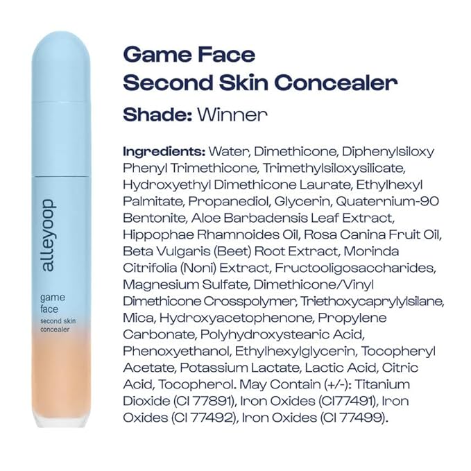 Alleyoop Game Face Concealer Makeup, Lightweight to Medium
