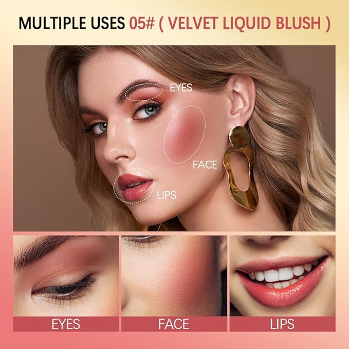 Liquid Blush,Cream Blush,Soft Smooth Natural Matte Finish,Long Lasting&Waterproo Blush Makeup.(01-BLISS)