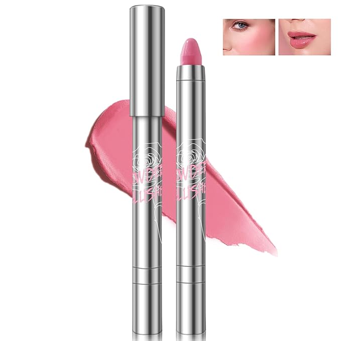 Cream Blush Stick for Cheeks, Cream to Powder Makeup (02#)