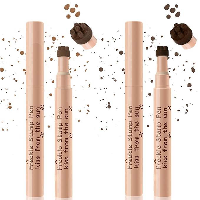 2 Colors Freckle Stamp Pen, Natural Like Freckle #Light&Dark Brown