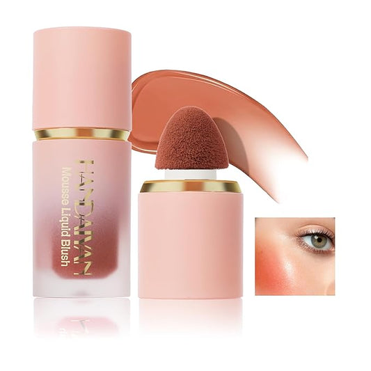 AKARY Mousse Liquid Blush, Soft Cream Makeup Blush, Cheek Tint(05#Chocolate)