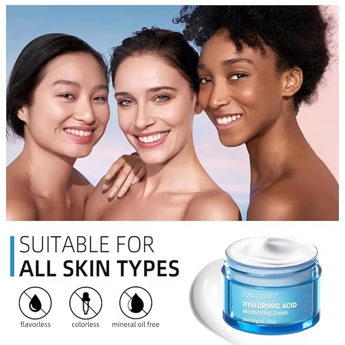 Hydro Boost Hyaluronic Acid Moisturizing Cream, Oil-Free, Suitable for Facial Moisturizers on Dry Skin ， Long Iasting Hydro Boost Moisturizing Cream-1.76Oz (white)