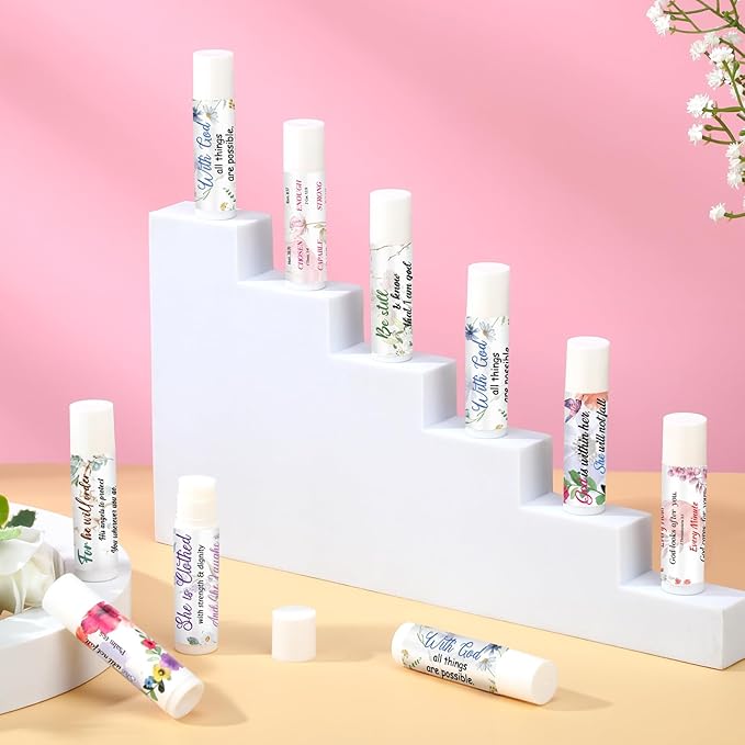 50 Pack Lip Balm Religious Floral