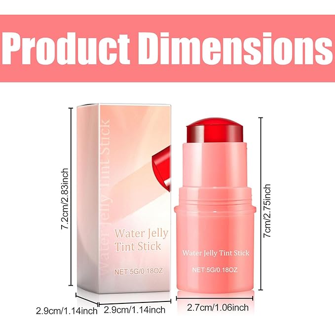 4PCS Milk Cooling Water Jelly Tint, Jelly Tint Makeup Jelly Blush Stick, Cruelty Free, Milk Jelly Blush, Blush Stick for Cheeks and Lips with Gift