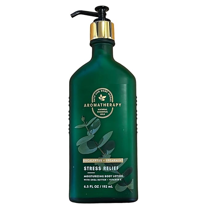 Bath and Body Works Stress Relief Eucalyptus Spearmint Gift Set of 2-6.5 Ounce Moisturizing Body Lotion with Shea Butter and Vitamin E