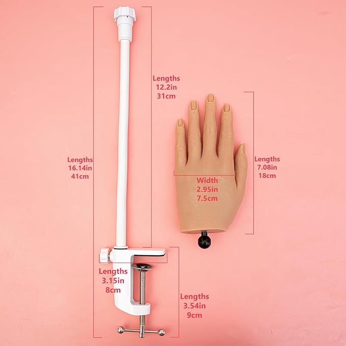 Nail silicone practice hand for