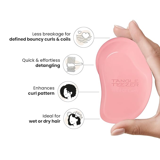 Tangle Teezer Original Detangler Brush, Dry & Wet Hair Brush for Thick & Curly Hair Types, Pink Punch