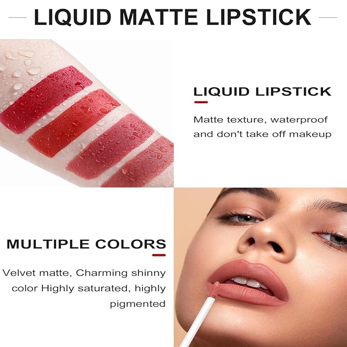 2Pcs Matte Nude Lip Liner Pencil and Lip Longwear