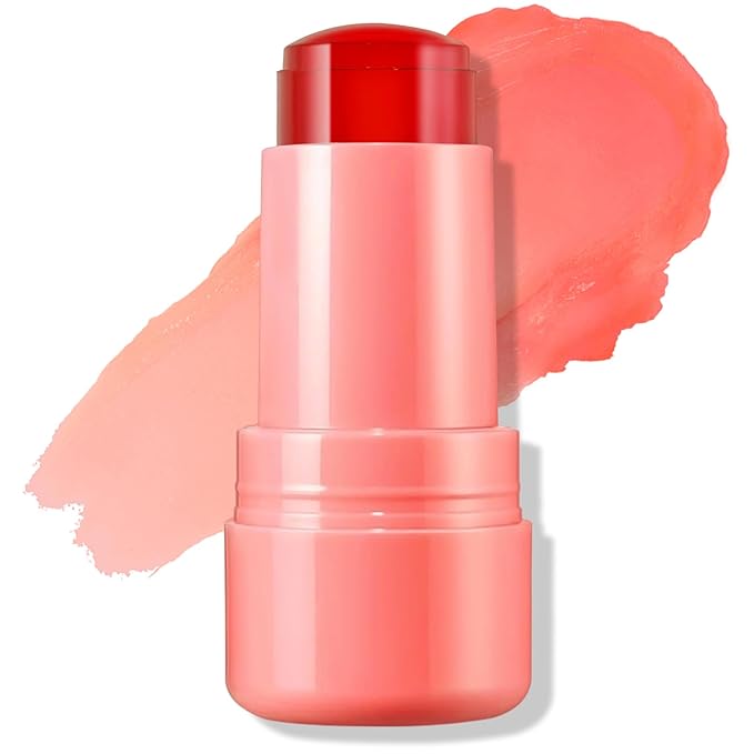 Jelly Blush Stick,Jelly Stain Stick,Lightweight Long Lasting Cheek Stick,Lightweight