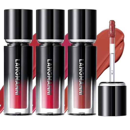 LANGMANNI Lip Oil Tint | Hydrating & Long-Lasting Lip Stain | Moisturizing And High Gloss Makeup,Non-Sticky Lip Stain For Watery And Silky Smooth Lips(#4+5+6)