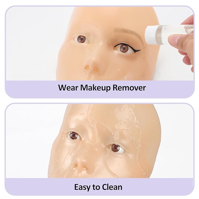 Makeup Practice Face, 2024 Upgrade 5D Makeup Mannequin