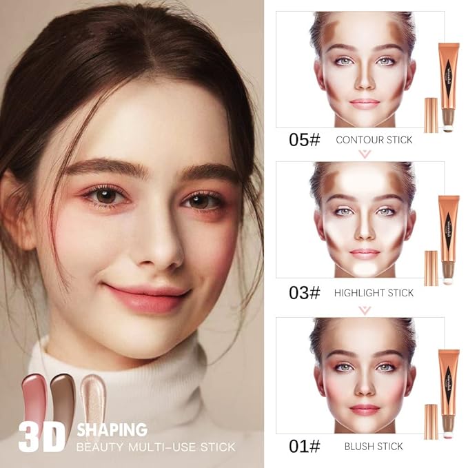 Go Ho Liquid Highlighter Wand,White Pink Highlighter Makeup