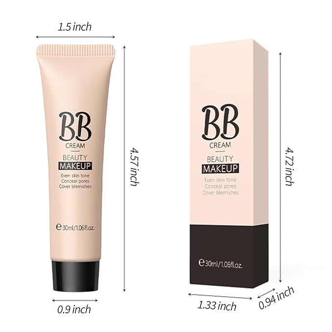 KWOLYKIM 2PCS Hydrating Makeup BB Cream, Tinted Moisturizer All Skin(Deep)