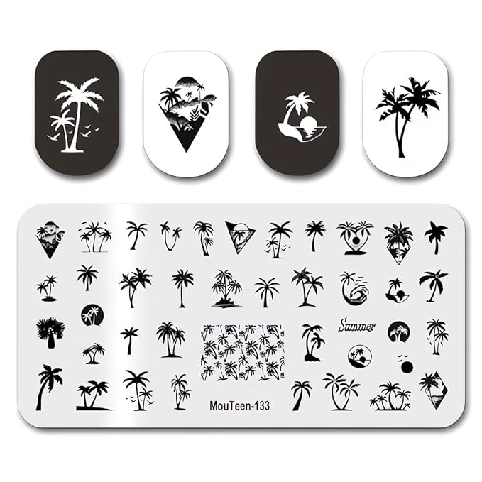 Summer nail art stamping plates