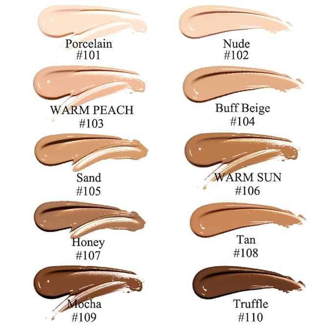 PHOERA Foundation,Flawless Soft Matte Liquid Foundation 24 HR Makeup.1pcs-114# Ebony