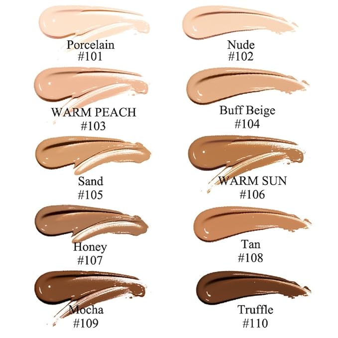 2 Pack PHOERA Foundation 102# Nude 103# Warm Foundation Makeup.