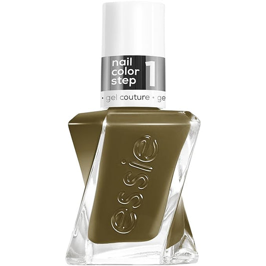 essie Gel Couture Nail Polish, Long-Lasting Olive Green Nail Polish, Vegan, Totally Plaid, 0.46 fl oz