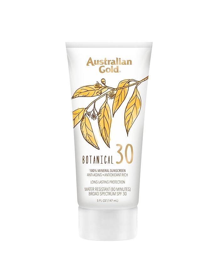 Australian Gold Botanical SPF 30 Mineral Sunscreen Lotion, Non-Chemical Sunblock with Titanium Dioxide & Zinc Oxide, Native-Australian Ingredients, Water-Resistant, Citrus Oasis Fragrance, 5 Oz