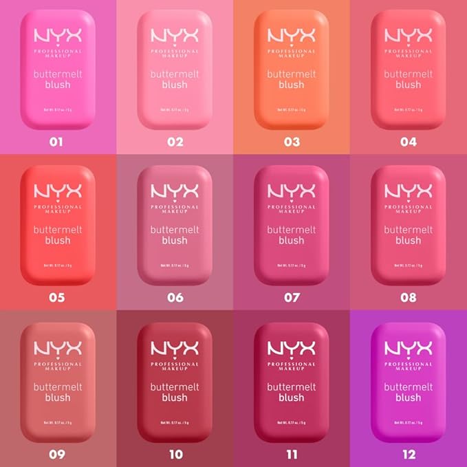 NYX PROFESSIONAL MAKEUP Buttermelt Powder Blush, Fade and Transfer-Resistant Blush, Up to 12HR Make Up Wear, Vegan Formula - All The Butta