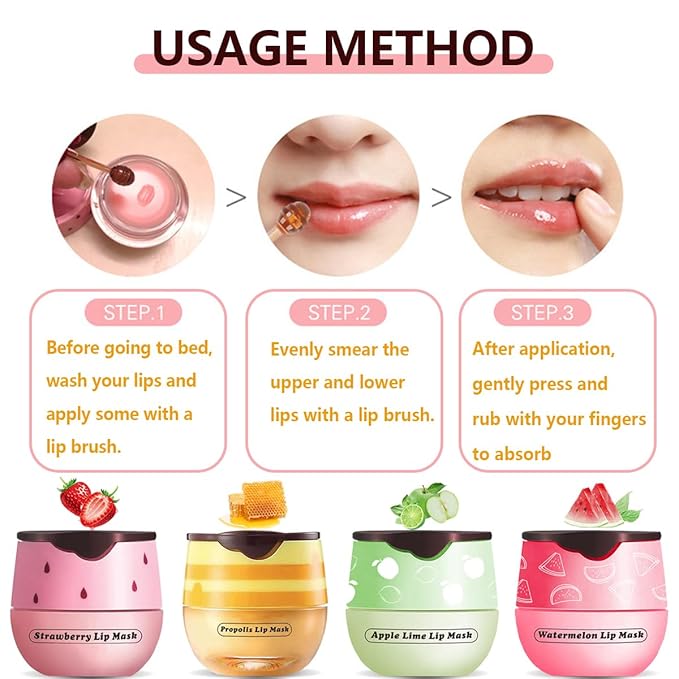 4 Pcs Strawberry & Honey Lip Exfoliator